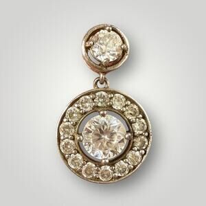 925 Sterling Silver Pendant with Cubic Zirconia Halo Design